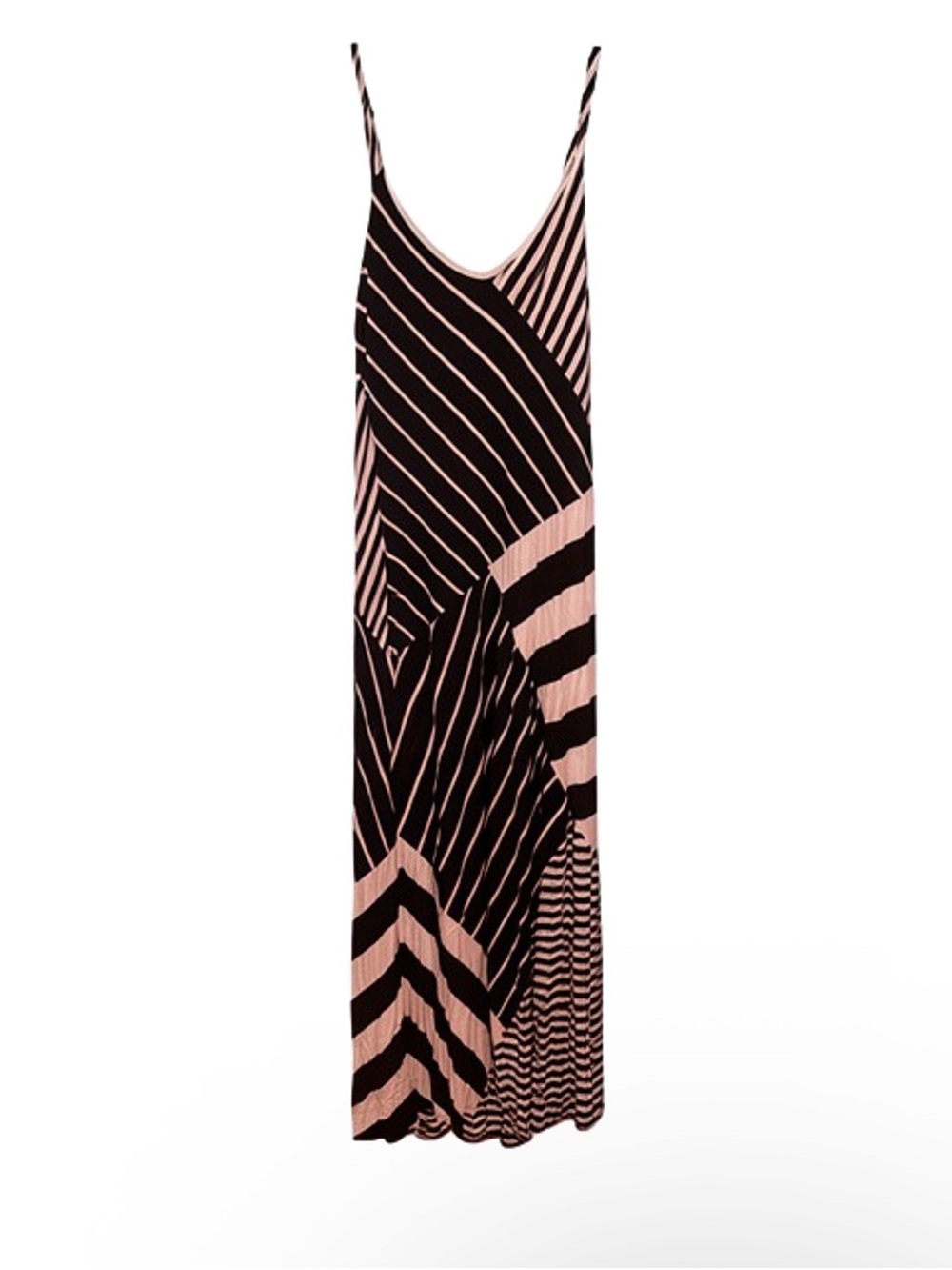 Anthropologie Striped Spaghetti strap Maxi Dress in Black and white